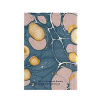 Carnet marbré à la main en bleu et rose